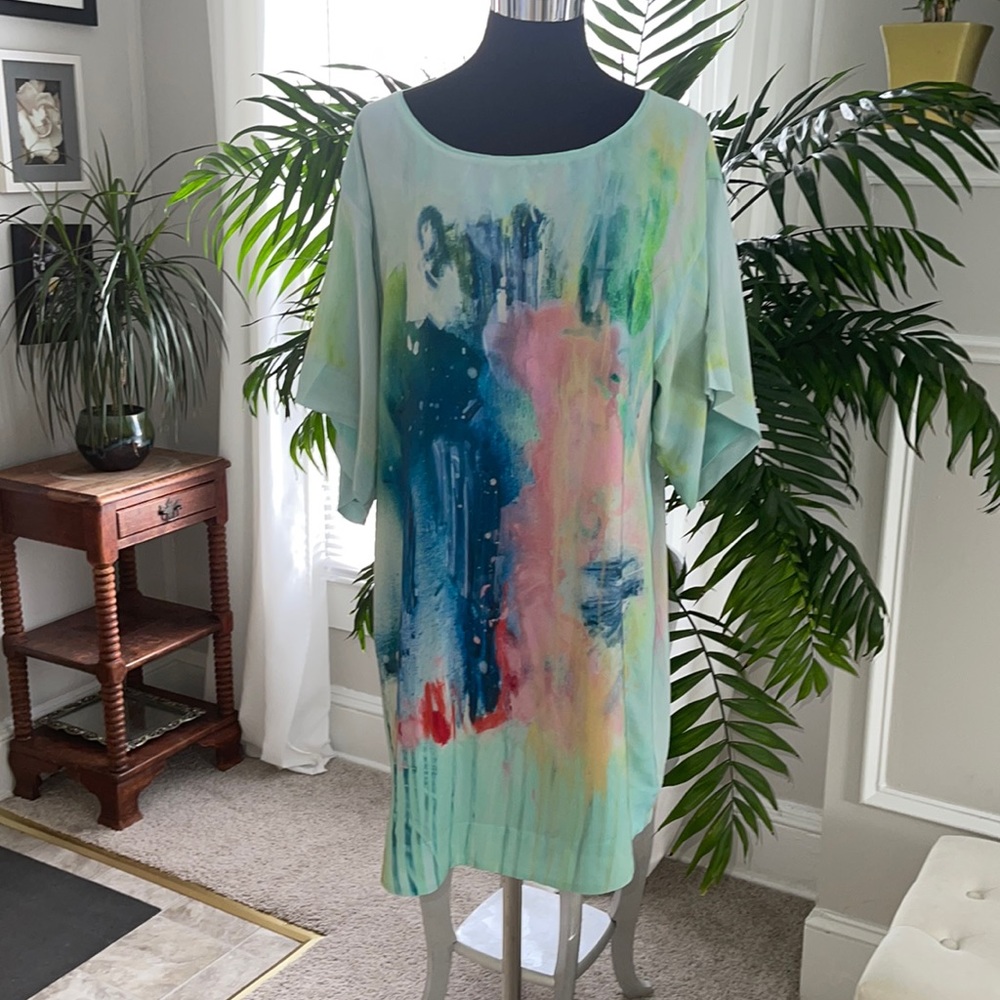 MAEVE Anthropologie Multicolor Abstract Mini Dress